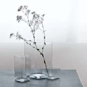 Iittala Vasen-Ruutu Vase, 115 x 180 mm, grau