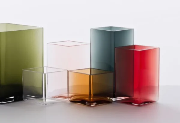 Iittala Vasen-Ruutu Vase, 115 x 180 mm, grau