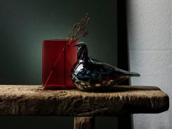 Iittala Vasen-Ruutu Vase, 115 x 140 mm, cranberry