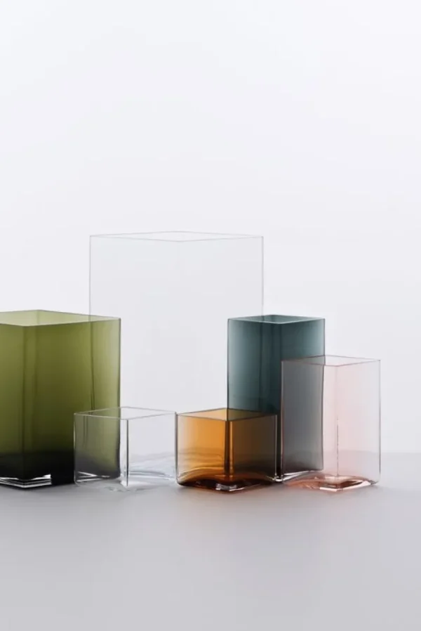 Iittala Vasen-Ruutu Vase, 115 x 180 mm, grau