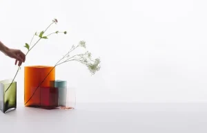 Iittala Vasen-Ruutu Vase, 115 x 180 mm, grau