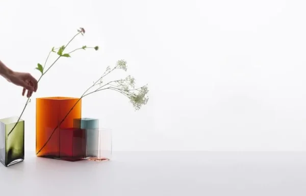 Iittala Vasen-Ruutu Vase, 115 x 180 mm, grau