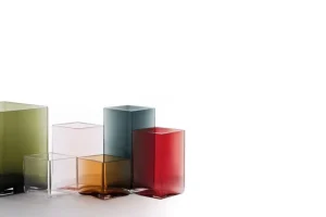 Iittala Vasen-Ruutu Vase, 115 x 180 mm, grau