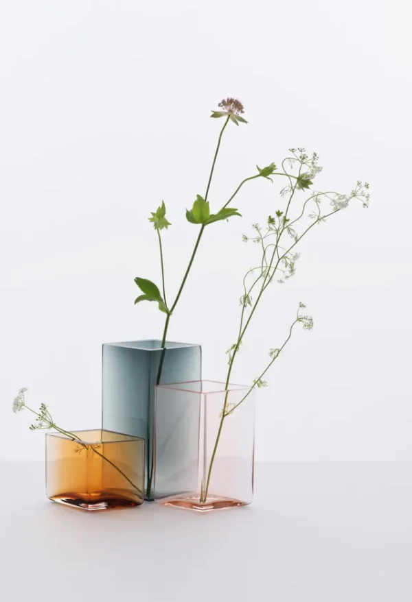Iittala Vasen-Ruutu Vase, 115 x 180 mm, grau