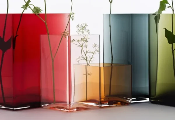 Iittala Vasen-Ruutu Vase, 115 x 180 mm, grau