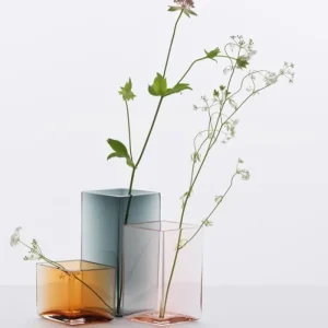 Iittala Vasen-Ruutu Vase, 115 x 180 mm, grau