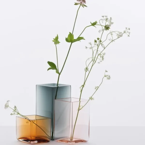 Iittala Vasen-Ruutu Vase, 115 x 180 mm, grau