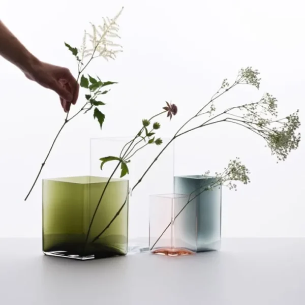 Iittala Vasen-Ruutu Vase, 115 x 180 mm, grau