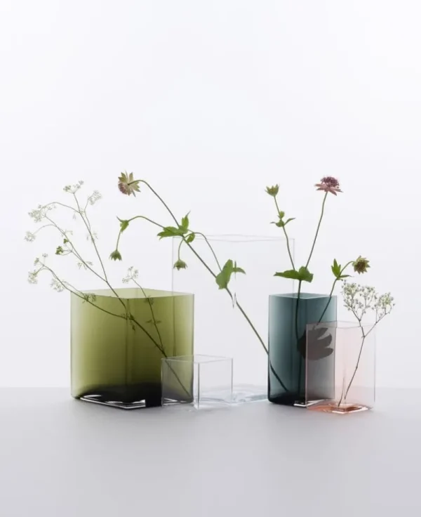 Iittala Vasen-Ruutu Vase, 115 x 180 mm, grau