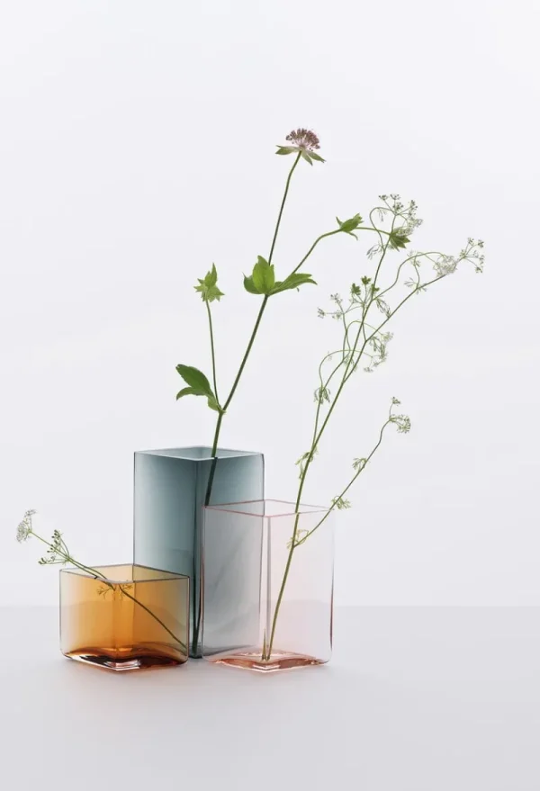 Iittala Vasen-Ruutu Vase, 115 x 180 mm, grau