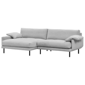 Interface Sofas Und Liegen-Bebé Sofa mit Chaiselongue, links, Muru 470, Grau, schwarzes Met