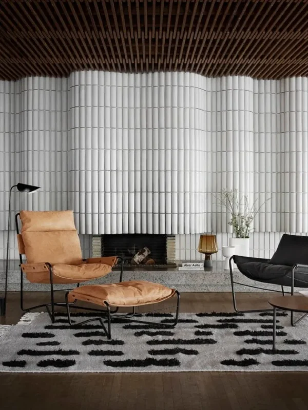 Carl Hansen & Su00f8n Sitzgelegenheiten-Interface Bug Loungesessel, hoch, cognac Leder Dunes