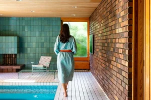 Johanna Gullichsen Badezimmertextilien^Piazzetta Bademantel, Aquamarin