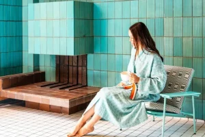 Johanna Gullichsen Badezimmertextilien^Piazzetta Bademantel, Aquamarin