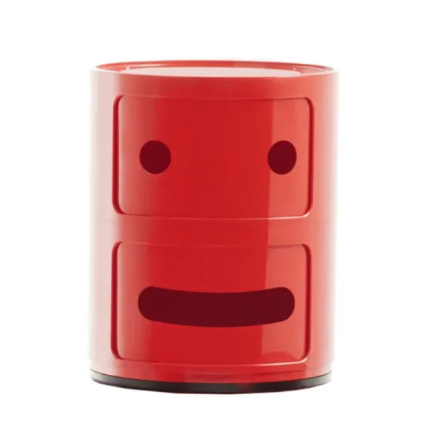 Pedestal Aufbewahrungsmöbel | Tische-Kartell Aufbewahrungseinheit Componibili Smile 2, 2 Module, rot