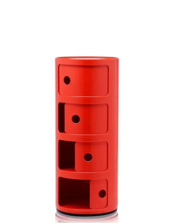 Hartu00f4 Aufbewahrungsmöbel-Kartell Aufbewahrungseinheit Componibili, 4 Module, rot