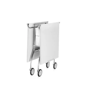 FDB Mu00f8bler Tische-Kartell Battista Servierwagen/Beistelltisch, klappbar, Weiß - Chrom