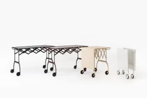 Kartell Tische-Battista Servierwagen/Beistelltisch, klappbar, Weiß