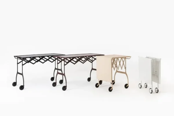 Kartell Tische-Battista Servierwagen/Beistelltisch, klappbar, Weiß