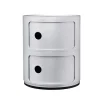 Pedestal Aufbewahrungsmöbel | Tische-Kartell Componibili Aufbewahrungseinheit, 2 Module, silberfarben