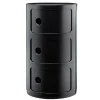 Karakter Aufbewahrungsmöbel | Tische-Kartell Componibili Aufbewahrungseinheit, 3 Module, schwarz