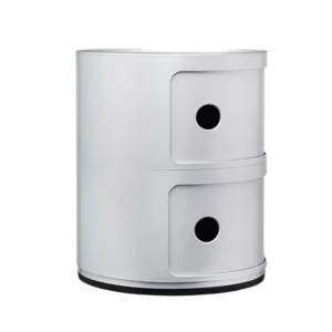 Pedestal Aufbewahrungsmöbel | Tische-Kartell Componibili Aufbewahrungseinheit, 2 Module, silberfarben