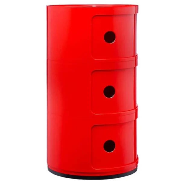 Kartell Aufbewahrungsmöbel | Tische-Componibili Aufbewahrungseinheit, 3 Module, rot
