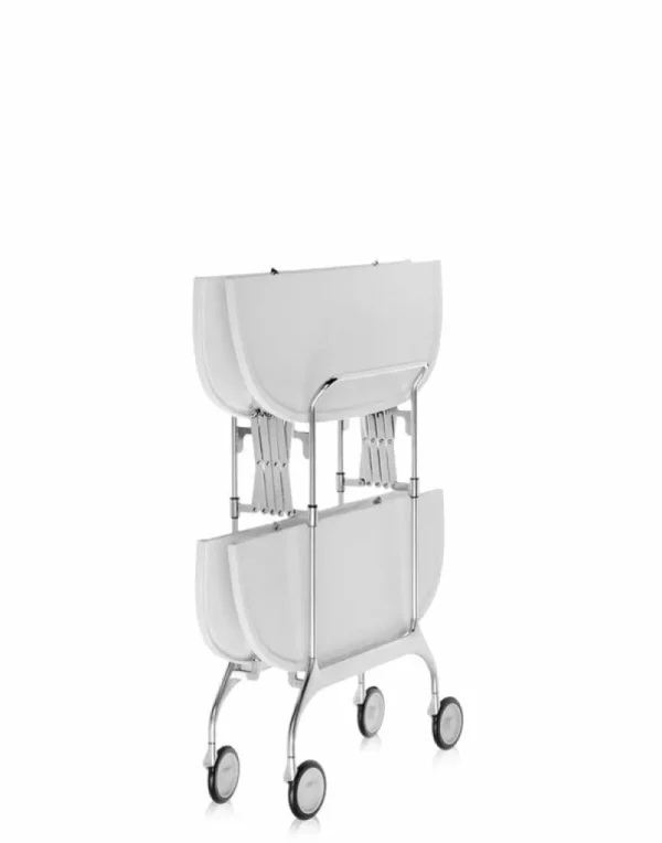 Fritz Hansen Tische-Kartell Gastone Servierwagen, klappbar, Weiß - Chrom