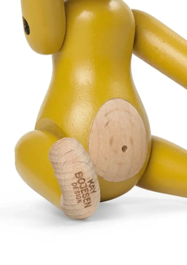 Kay Bojesen Denmark Dekorationsgegenstände^Holzaffe, mini, Vintage-Gelb
