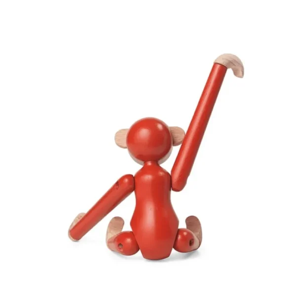 Kay Bojesen Denmark Dekorationsgegenstände^Holzaffe, mini, Vintage-Rot