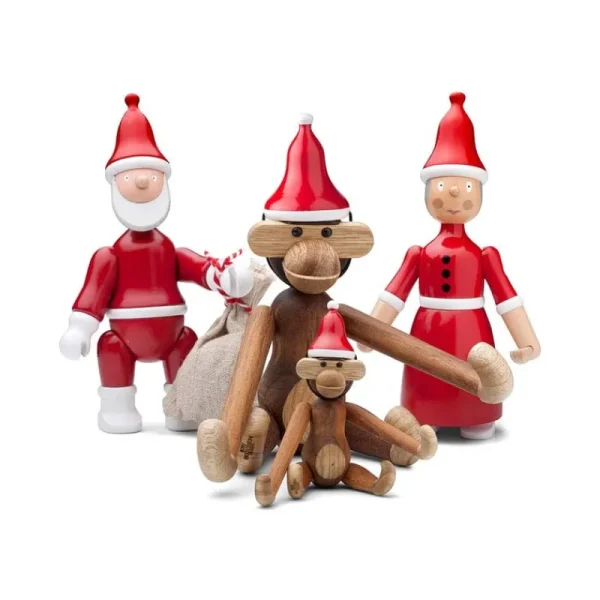Kinder Kay Bojesen Denmark Kinderzimmereinrichtung | Weihnachtsdekoration^Weihnachtsmannmütze für Wooden Monkey, mini