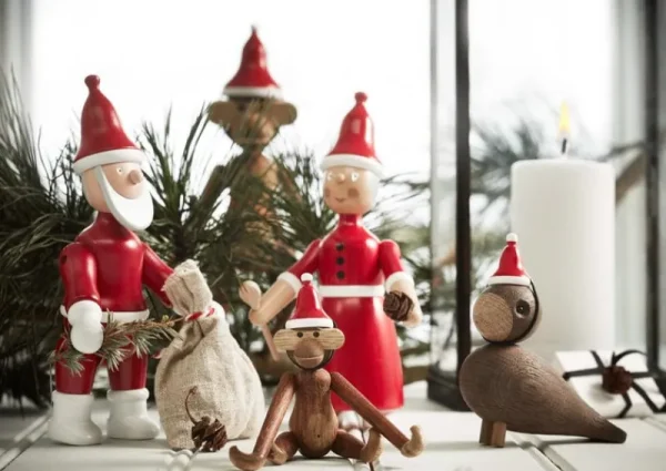Kinder Kay Bojesen Denmark Kinderzimmereinrichtung | Weihnachtsdekoration^Weihnachtsmannmütze für Wooden Monkey, mini