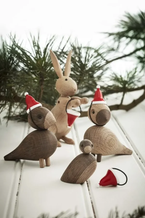 Kinder Kay Bojesen Denmark Kinderzimmereinrichtung | Weihnachtsdekoration^Weihnachtsmannmütze für Wooden Monkey, mini