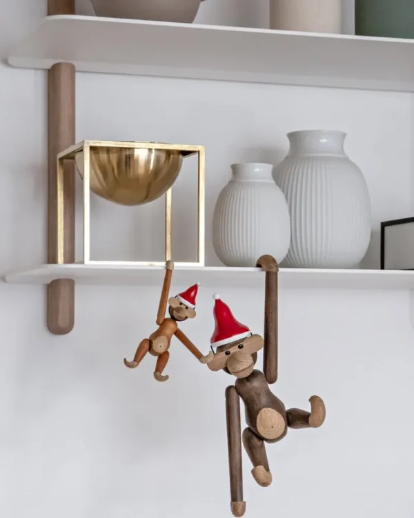 Kinder Kay Bojesen Denmark Kinderzimmereinrichtung | Weihnachtsdekoration^Weihnachtsmannmütze für Wooden Monkey, mini