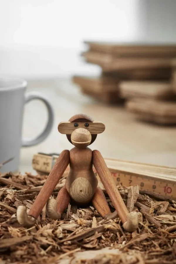 Kinder Kay Bojesen Denmark Kinderzimmereinrichtung | Dekorationsgegenstände^Wooden Monkey, mini, Teakholz