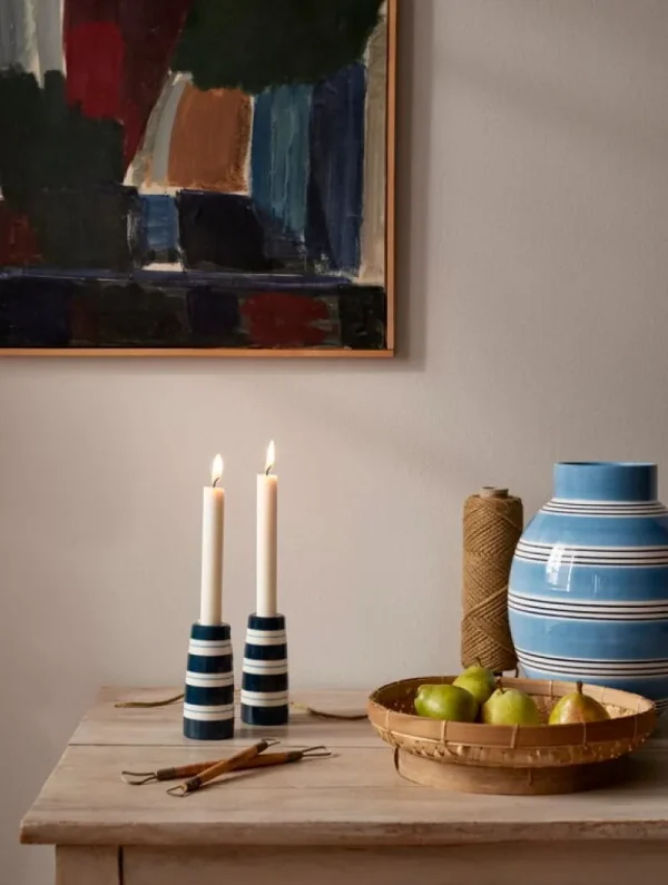 GUBI Kerzen Und Kerzenhalter-Kähler Omaggio Nuovo Kerzenhalter, 12 cm, Dunkelblau