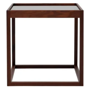 Audo Copenhagen Tische-Klassik Studio Cube Tisch, Eiche geräuchert – Rauchglas