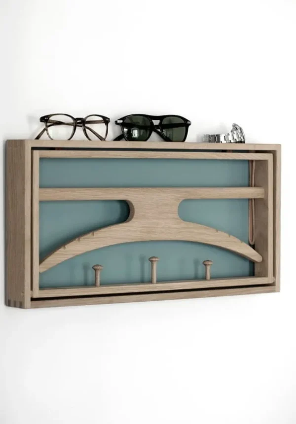 Klassik Studio Garderoben Und Kleiderbügel^Garderobenständer The Hanger, Eiche geseift – graublau