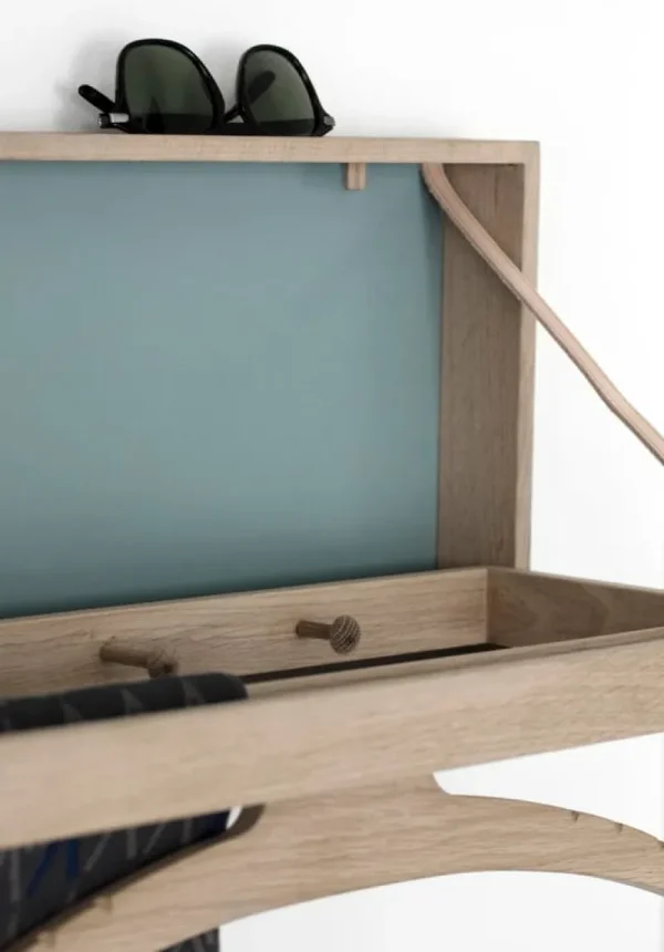 Klassik Studio Garderoben Und Kleiderbügel^Garderobenständer The Hanger, Eiche geseift – graublau