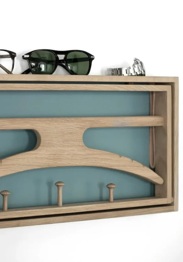 Klassik Studio Garderoben Und Kleiderbügel^Garderobenständer The Hanger, Eiche geseift – graublau