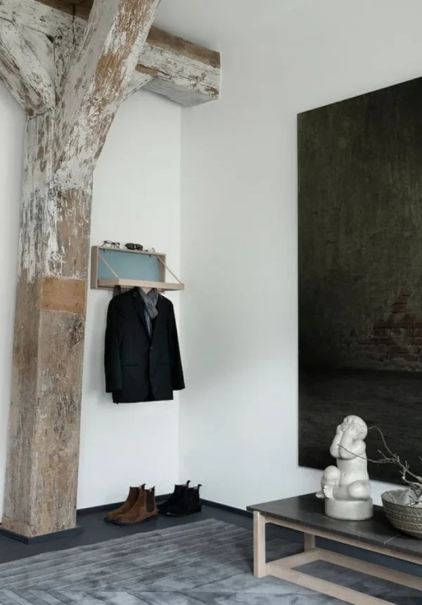 Klassik Studio Garderoben Und Kleiderbügel^Garderobenständer The Hanger, Eiche geseift – graublau