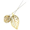 Klong Dekorationsgegenstände^Brass Leaves Wood Pflanzenstütze, 2er-Set