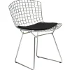 Warm Nordic Sitzgelegenheiten-Knoll Bertoia Stuhl, Chrom - schwarzes Kissen
