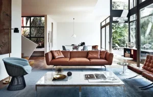 Vitra Tische-Knoll Tulip Esstisch, 198 cm, oval, weißer Marmor