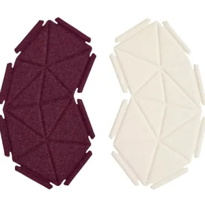 Kvadrat Wandbehang^Clouds Stofffliesen, 8 Stück, burgunderrot - weiß
