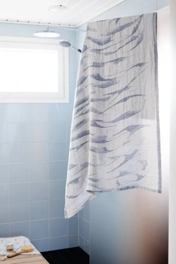 Lapuan Kankurit Badezimmertextilien^Aallokko Handtuch, Leinen - Blau