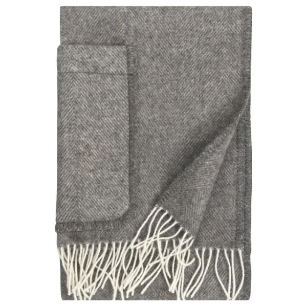 Lapuan Kankurit Decken Und Überwürfe^Arvo Schultertuch mit Taschen, 60 x 180 cm, weiß - naturbraun