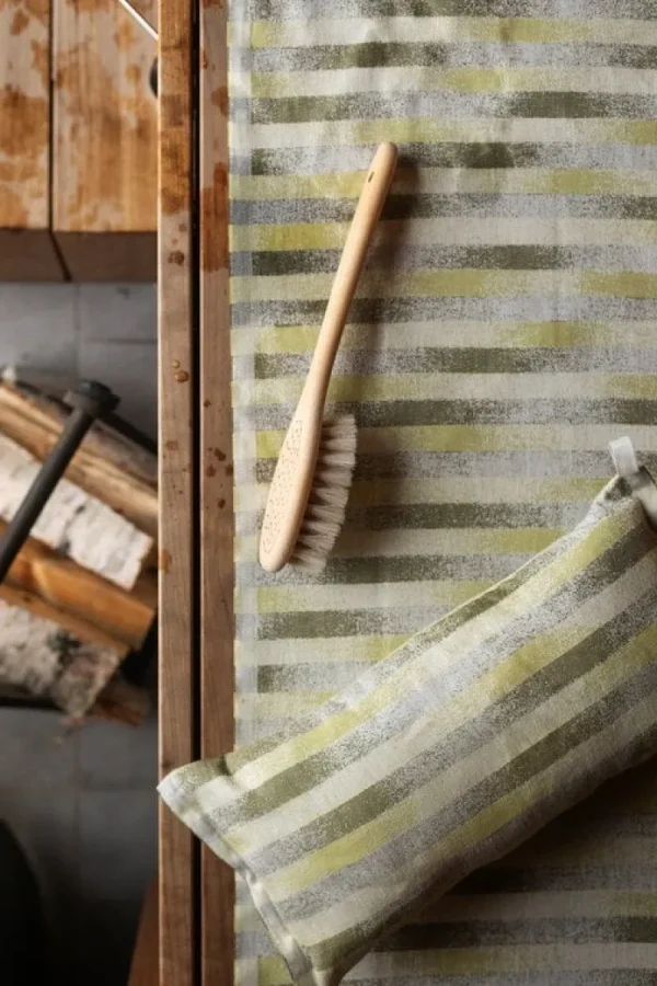 Lapuan Kankurit Badezimmertextilien^Hohto Sauna-Sitzunterlage 46 x 150 cm, Weiß - Grün