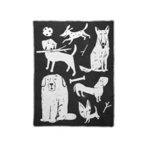 Lapuan Kankurit Decken Und Überwürfe^Koirapuisto Decke, 90 x 130 cm, schwarz - weiß