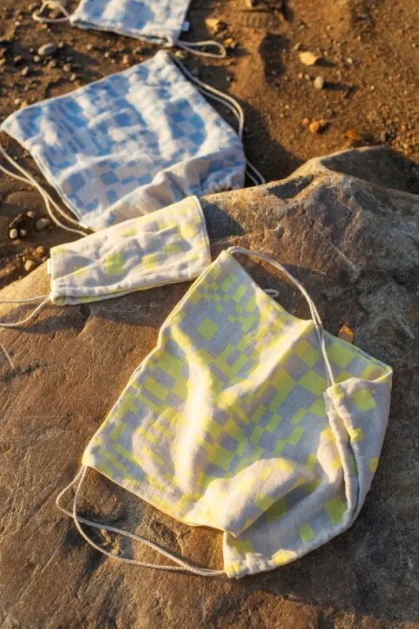 Lapuan Kankurit Taschen | Auf Reisen^Koodi Kordelzugbeutel, Regenblau - Leinenweiß